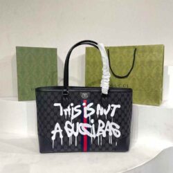 GUCCI X BALENCIAGA BB Supreme Monogram Graffiti Medium Tote replica