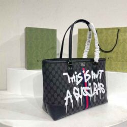 GUCCI X BALENCIAGA BB Supreme Monogram Graffiti Medium Tote replica