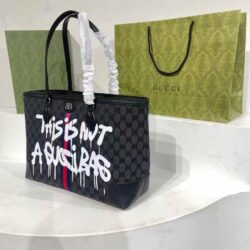 GUCCI X BALENCIAGA BB Supreme Monogram Graffiti Medium Tote replica