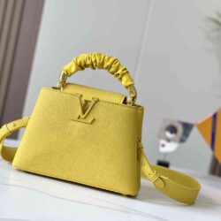 LOUIS VUITTON Taurillon Scrunchie Capucines BB replica