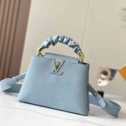 LOUIS VUITTON Taurillon Scrunchie Capucines BB replica