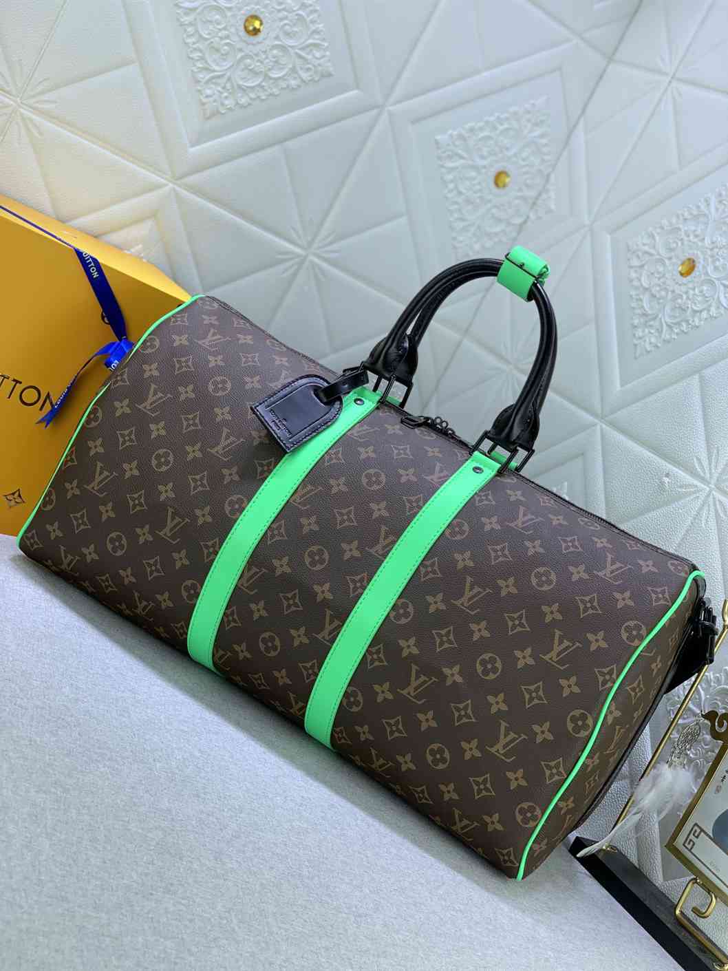 Louis Vuitton KEEPALL BANDOULIÈRE 50 Monogram Macassar Bag replica