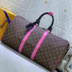 Louis Vuitton KEEPALL BANDOULIÈRE 50 Monogram Macassar Bag replica