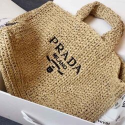 Prada Large Raffia Tote Bag Natural replica