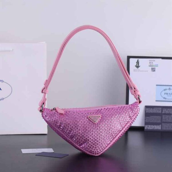 Prada Crystal-Studded Satin Pouch replica