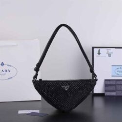 Prada Crystal-Studded Satin Pouch replica