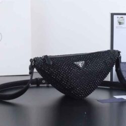 Prada Crystal-Studded Satin Pouch replica