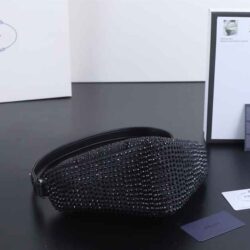 Prada Crystal-Studded Satin Pouch replica