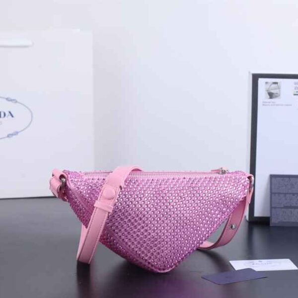 Prada Crystal-Studded Satin Pouch replica