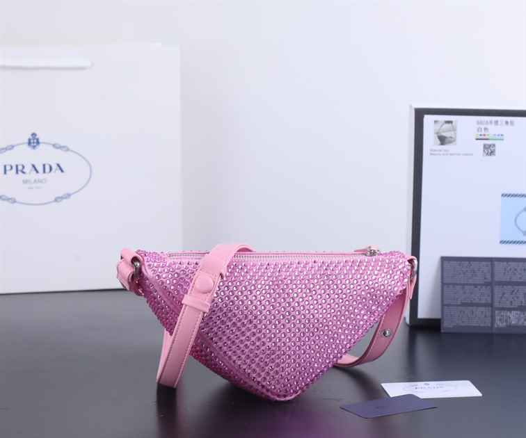 Prada Crystal-Studded Satin Pouch replica