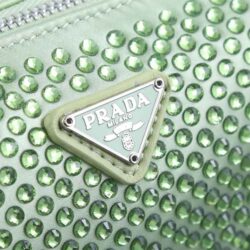 Prada Crystal-Studded Satin Pouch replica