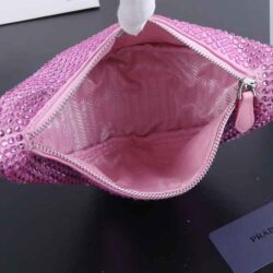 Prada Crystal-Studded Satin Pouch replica