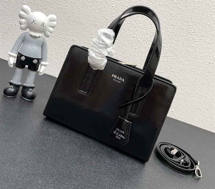 Prada Re-Edition Brushed-Leather Mini Handbag replica