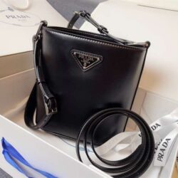 Prada Mini Brushed-Leather Bucket Bag replica