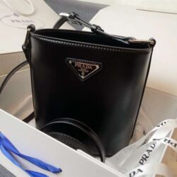 Prada Mini Brushed-Leather Bucket Bag replica