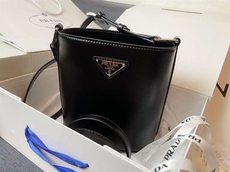 Prada Mini Brushed-Leather Bucket Bag replica