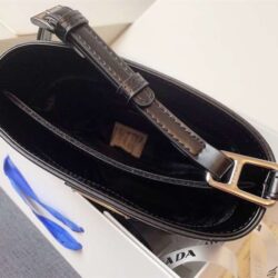 Prada Mini Brushed-Leather Bucket Bag replica