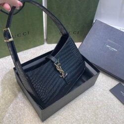 YSL LE 5 À 7 HOBO BAG IN CROCODILE-EMBOSSED SHINY LEATHER replica