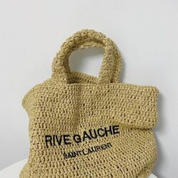 YSL Raffia Rive Gauche Tote Natural replica