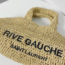 YSL Raffia Rive Gauche Tote Natural replica