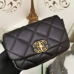 Chanel Lambskin Quilted Chanel 19 Waist Bag replica