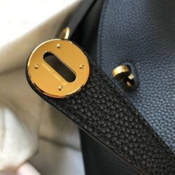 HERMÈS LINDY 26CM CLEMENCE ETOUPE 18 GOLD HARDWARE