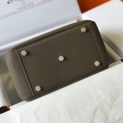 HERMÈS LINDY 26CM CLEMENCE ETOUPE 18 GOLD HARDWARE