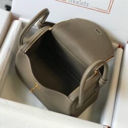 HERMÈS LINDY 26CM CLEMENCE ETOUPE 18 GOLD HARDWARE