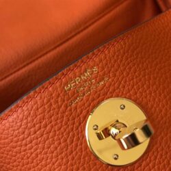 HERMÈS LINDY 26CM CLEMENCE ETOUPE 18 GOLD HARDWARE