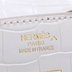 Hermès Birkin 25 Blanc Himalaya Crocodile Bag