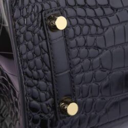 Hermès Birkin 30 Black Shiny Porosus Croc replica