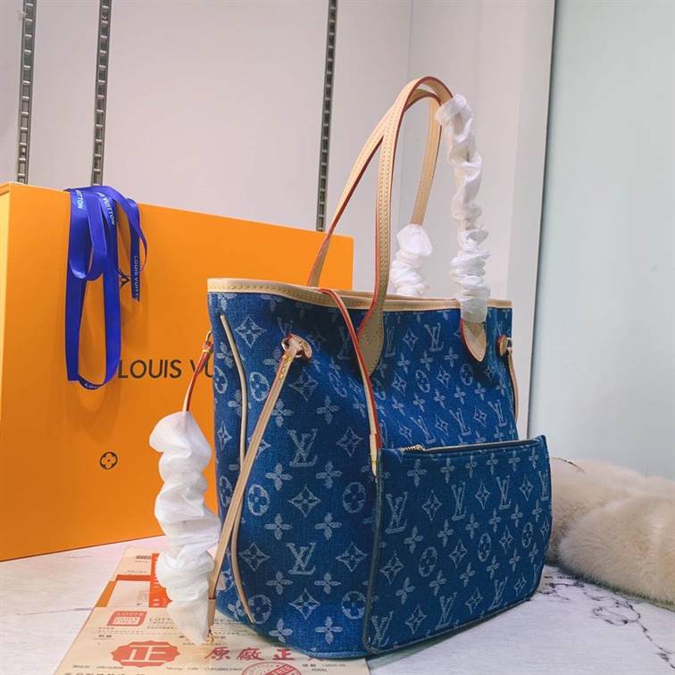 Louis Vuitton Neverfull Classic Tote Denim Style