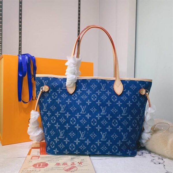 Louis Vuitton Neverfull Classic Tote Denim Style