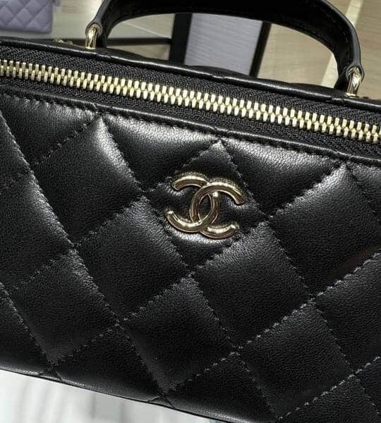 Chanel Lambskin Quilted Small Top Handle Vanity