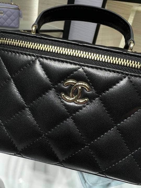 Chanel Lambskin Quilted Small Top Handle Vanity