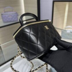 Chanel Lambskin Quilted Small Top Handle Vanity