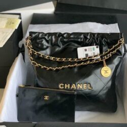 Chanel 22 Small Shiny Calfskin & Gold-Tone Metal