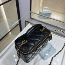 Chanel Lambskin Quilted Small Top Handle Vanity