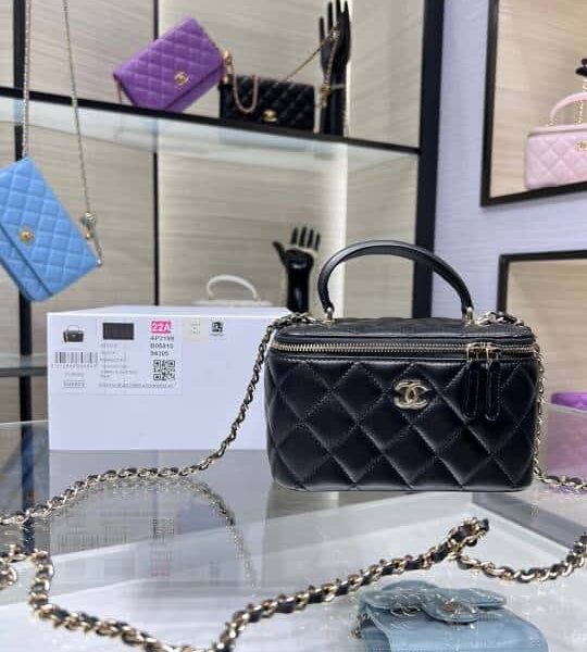 Chanel Lambskin Quilted Small Top Handle Vanity