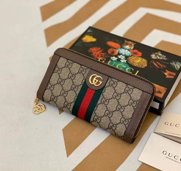 Gucci Ophidia GG zip around wallet