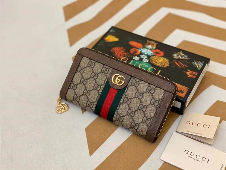 Gucci Ophidia GG zip around wallet