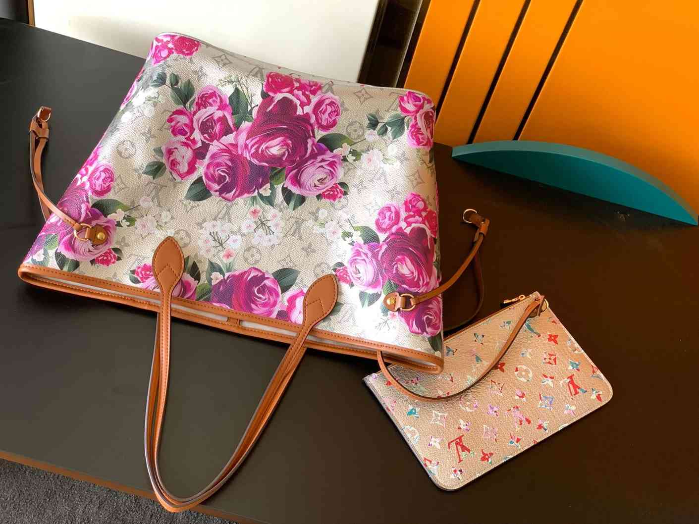 Louis Vuitton NEVERFULL MM TOTE BAG Garden Flowers