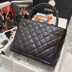 Chanel Quilted Caviar Leather Vintage Medallion Bag