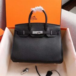 Hermes Birkin bag 35 Black Togo leather replica