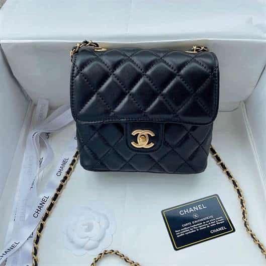 Chanel Lambskin Enamel Quilted Mini Flap replica