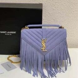 YSL Suede Fringe Small Monogram Satchel replica