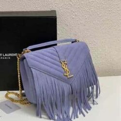 YSL Suede Fringe Small Monogram Satchel replica