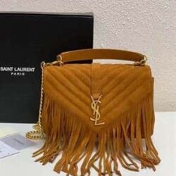 YSL Suede Fringe Small Monogram Satchel replica