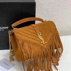 YSL Suede Fringe Small Monogram Satchel replica