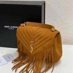 YSL Suede Fringe Small Monogram Satchel replica